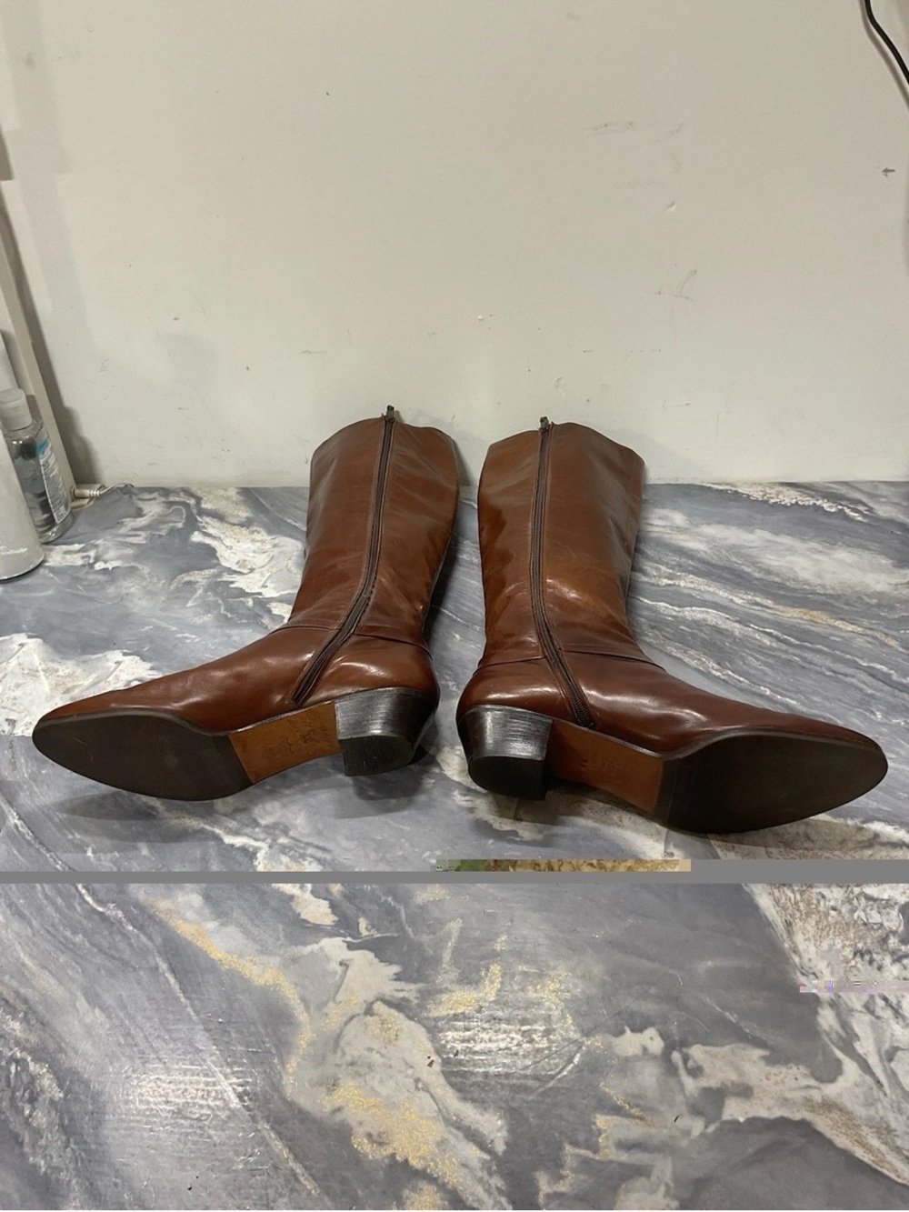 Vintage Salvatore Ferragamo Rallina Brown Calf Leather Tall Riding Boots 9/5 - Picture 7 of 12
